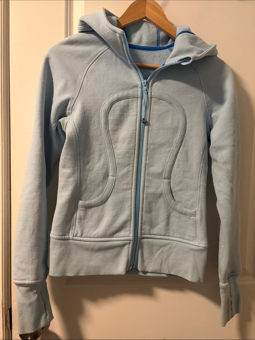 lululemon athletica Pale Blue Full-Zip Hooded Sweatshirt